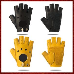 ST836 Motorfiets Vingerloze handschoenen Echte lederen mannen Retro Guantes Half Finger Moto Gloves Motorbiken Biker Riding Gloves