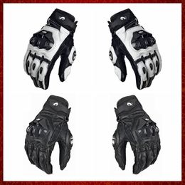 ST843 MENS Women 4 Season Drive Supertech Black/White Motorcycle Leather Gloves Racing Glove Motor Cowhide Racing Bike Knight