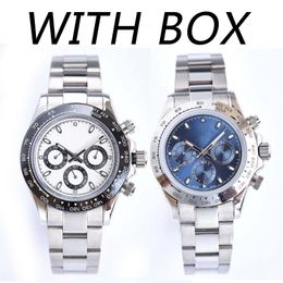 ST9 Luxury heren kijken blauwe ronde wijzerplaat 40 mm vouwbeikte kleine tweedehands wijzerplaat krasbestendig blauw kristal volledig automatisch mechanisch horloge montre de luxe