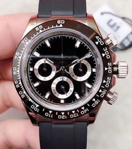 ST9 Men's Automatic Mechanical Watch Luxe ontwerper Sapphire 40mm Diamond zwarte wijzerplaat keramische bezel kleine wijzerplaat vol werk envio gratuito rubberen band polshorloge
