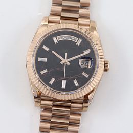 Montre pour homme ST9 avec diamant 40 mm DATE Mouvement mécanique automatique 36 mm Montre pour femme Or rose Montre en acier inoxydable 904L Saphir Boucle pliante cachée Dhgate 007