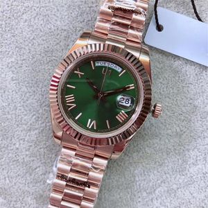 St9 Steel News Hommes Montres Cadran Vert Mécanique Automatique 41MM Verre Saphir En Acier Inoxydable montre pour hommes Everose Gold Montres-bracelets205M