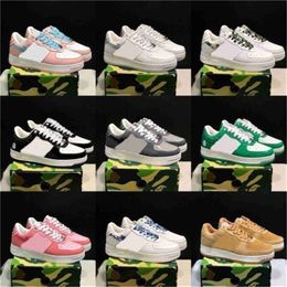 Sta 93 Sk8 Herenschoenen Luxe Skateboard Tide Sneakers Zwart Camouflage Dames Lederen Vetersport Sneakers met Doos No368