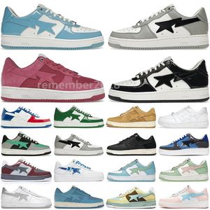 Sta Low Apes chaussures de sport hommes femmes Nigo France College Dropout en cuir verni blanc rouge bleu noir peinture daim beige pastel rose mens baskets de luxe R24