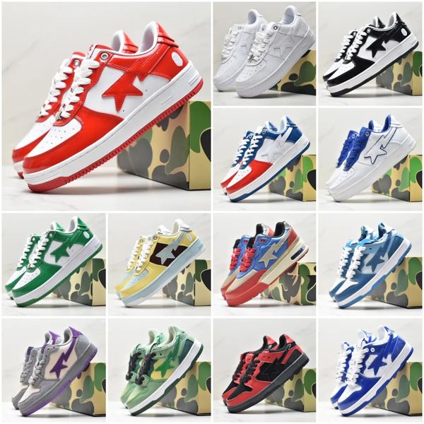 Sta Low Casual Chaussures Hommes Plate-forme Baskets Sta Low Nigo Designer Baignade Apes Shark noir blanc Gris Rose Vert ABC Couleur Camo Bleu hommes femmes formateurs avec boîte