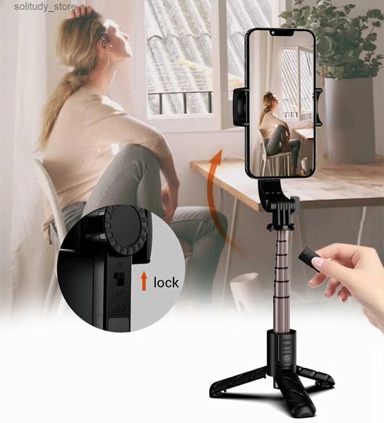 Stabilisateurs Joint universel rotatif de commande sans fil à 1 axe pour téléphone portable stabilisateur vidéo anti-secousse trépied de bâton de selfie Bluetooth avec lumière de remplissage Q240319