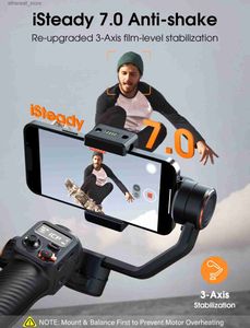 Stabilisatoren 3-assige handheld gimbal-stabilisator Selfie Stick-statief voor smartphone met AI magnetisch invullicht Videoverlichting Q231117