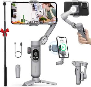 Stabilisatoren 3-assige handheld gimbal-stabilisator Smart X Pro Professional voor smartphone Draadloos opladen OLED-display LED-licht Focuswiel Q231116