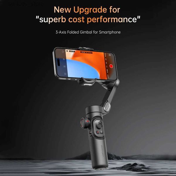 Stabilisateurs Aochuan Intelligent XE 3 axes stabilisateur de joint universel utilisé pour les caméras d'action selfies portables pour smartphone prenant en charge le suivi du visage Q240320