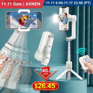 Estabilizadores AXNEN HQ2 Estabilizador de cardán Selfie Stick Trípode con varilla de extensión de luz de relleno Bluetooth inalámbrico para Android IPhone Smartphone Q231116