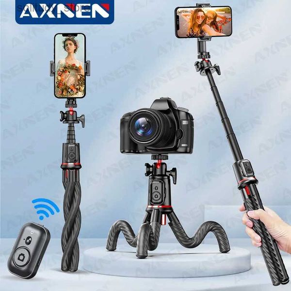 Estabilizadores AXNEN Octopus Trípode flexible para teléfono SLR DSLR Trípode de cámara con obturador remoto Extender varilla Clip de teléfono para iphone Q240319