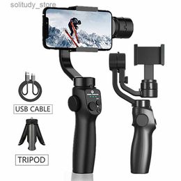 Estabilizadores F10 Estabilizador de teléfono inteligente con junta universal de mano de 3 ejes iPhone Samsung selfie stick trípode para grabación de video antivibración Q240319