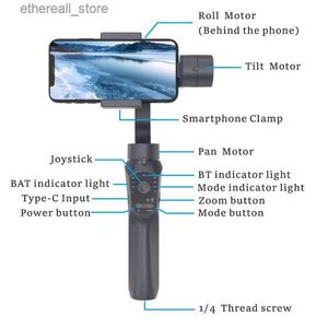 Stabilisateurs F10pro 3 axes cardan Smartphone portable Selfie bâtons téléphone portable enregistrement vidéo Vlog stabilisateur pour iPhone Samsung Q231117