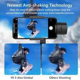 Estabilizadores F8 3 ejes Gimbal Estabilizador de mano Soporte para teléfono Grabación de video para iPhone Cámara de acción para teléfono celular Smartphone Anti Shake Q231116