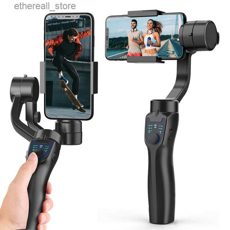 Stabilisatorer F8 handhållen 3-axel Gimbal telefonhållare Anti Shake Video Record Stabilizer för iPhone-mobiltelefon Smartphone Q231116