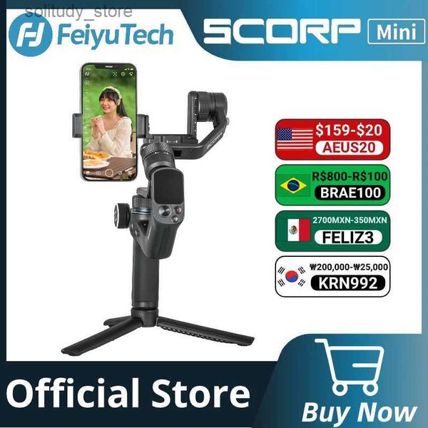 Estabilizadores FeiyuTech oficial SCORP Mini-1 Estabilizador de articulación universal integrado multifuncional de mano de 3 ejes adecuado Q240320