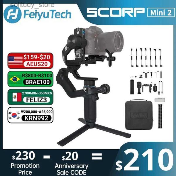 Estabilizadores FeiyuTech SCORP Mini 2 Multifuncional Integrado Cámara de mano de 3 ejes Estabilizador de articulación universal para iPhone 15 AI Tracker Q240319