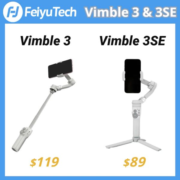 Stabilisants Feiyutech vimbule 3 3se Smartphone Extension Rod 3axis Handheld Gimbal portable et pliable pour iPhone 14 Pro Samsung