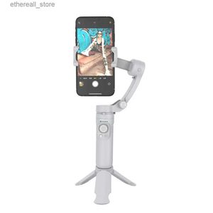 Stabilisateurs Pliable 3 axes cardan stabilisateur de poche Selfie Stick Vlog Anti-Shake StabilizeCellPhone enregistreur vidéo pour iPhone Android Q231116