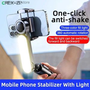Stabilisateurs Cardan Stabilisateur Selfie Stick Trépied avec Lumière De Remplissage Sans Fil Bluetooth Pour IPhone 13 Téléphone Portable Smartphone Q231116