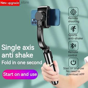 Estabilizadores de mano Gimbal Smartphone Bluetooth Estabilizador de mano con trípode selfie Stick Cardán plegable para teléfono inteligente iPhone Q231116