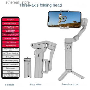 Stabilisatoren Handheld drie-assige stabilisator voor gezichtstracking Anti-schudden Opvouwbare zak Mobiele telefoon-tracking Actiecamera Pan Tilt Q231118