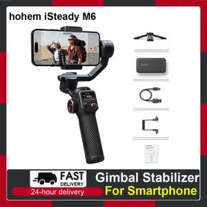 Stabilisateurs Hohem iSteady M6 stabilisateur de cardan 3 axes pour Smartphone pour iPhone 15 14 13 12 11 série Mate 60 50 40 30 P50 Pro 231117