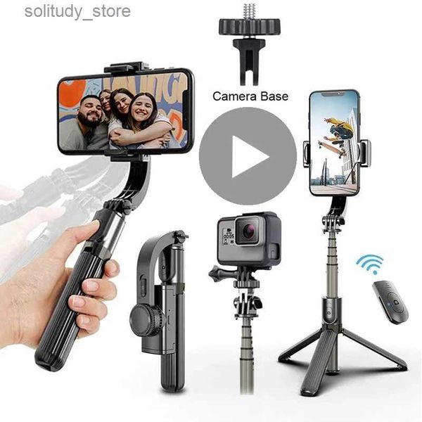 Stabilisateurs L08 Bluetooth stabilisateur de joint universel portable support de bâton de selfie de téléphone portable support de selfie réglable Q240319