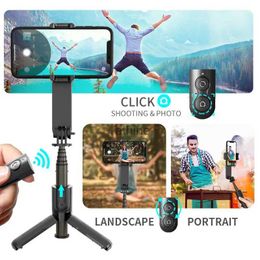 Estabilizadores L09 Estabilizador de cardán con luz de relleno Bluetooth Telescópico Selfie Stick Trípode de grabación de video portátil para teléfono para iOS Android YQ240110