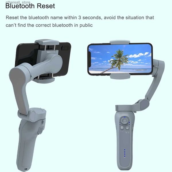 Estabilizadores L7B L7C Pro Estabilizador de teléfono de 3 ejes Bolsillo de mano Gimbal Reconocimiento de seguimiento facial Teléfono móvil Anti-Shake Selfie Sticks Cámara Q231116