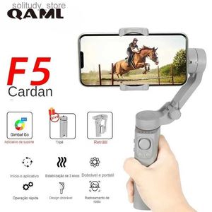 Stabilisateurs Nouveau F5 3 axes cardan de poche pliable Smartphone Anti-secousse stabilisateur d'enregistrement vidéo pour Android IOS téléphone portable suivi du visage Q240319