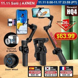 Stabilisatoren Nieuwste AXNEN HQ4 3-assige handheld gimbal Optioneel AI Smart Tracking Smartphone-stabilisator voor iPhone 14 Pro Vlog Q231116