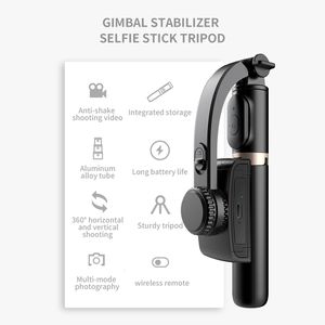 Stabilisateurs Q08 Stabilisateur de cardan en alliage d'aluminium Stabilisateur portable compatible Bluetooth Télescopique pour support de téléphone Enregistrement vidéo 230419