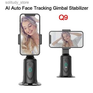 Stabilisateurs Q9 AI suivi automatique du visage support de stabilisateur de joint universel rotatif trépied de bâton de selfie à 360 degrés pour la vidéo Vlog en temps réel Q240320