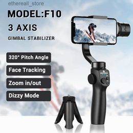 Stabilisateurs Roreta nouveau F10 stabilisateur de cardan portatif Selfie bâton support pour téléphone portable support de prise de vue Vertical réglable pour Smartphone Q231116