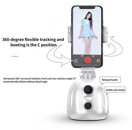 Stabilisatoren Selfie Stick 360 ° rotatie AI Robot Smart Auto Face Tracking voor Tiktok X -video's fotograferen Work met cameratelefoonstatief 230816