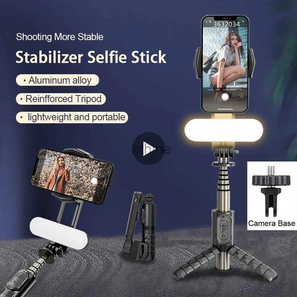 Estabilizadores Selfie Stick Gimbal Estabilizador Trípode para teléfono Cámara de acción móvil Celular Teléfono celular Mango Agarre Video Smartphone Monopod Mount YQ240110