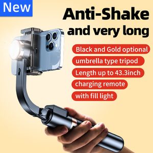 Stabilisateurs Smartphone Handheld Gimbal avec lumière d'appoint Stabilisateur Bluetooth Trépied Selfie Stick Pliant pour 230403