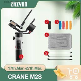 Estabilizadores Zhiyun Crane M2S Cámara de mano con absorción de impactos de 3 ejes Estabilizador de articulación universal compatible con cámara sin espejo Teléfono inteligente Actioncoms Q240319