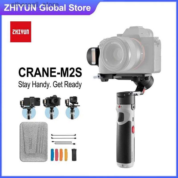 Stabilisateurs Zhiyun Crane M2S caméra cardan 3 axes stabilisateur de poche pour caméra compacte Actioncam Smartphone iPhone 14 Pro Max Q231116