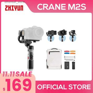 Estabilizadores ZHIYUN Official CRANE M2S Cámaras sin espejo de 3 ejes Gimbal Estabilizador de mano para cámara compacta de acción iPhone 14 Q231116