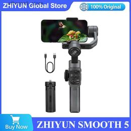 Estabilizadores ZHIYUN Smooth 5 Estabilizador de cardán antivibración de 3 ejes Estabilizadores de mano para teléfono inteligente iPhone/Samsung/Q231116