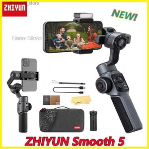 Estabilizadores Zhiyun Smooth 5 Estabilizador de cardán de 3 ejes Palo selfie plegable con control de aplicación de carga rápida para iPhone 13 PRO / Samsung / Q231116