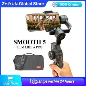 Stabilisateurs Zhiyun Smooth 5 Stabilisateur de téléphone professionnel à 3 axes Cardan pour iPhone 14 13 Pro 12 Samsung VS OM 6 Q231116