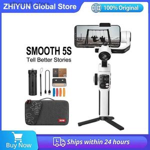 Stabilisateurs Zhiyun Smooth 5S Stabilisateur de cardan portatif à 3 axes pour smartphone iPhone Samsung Q231116