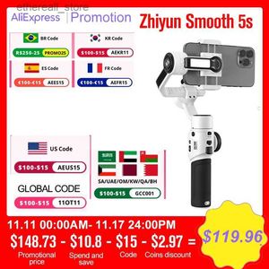 Stabilisateurs Zhiyun Smooth 5s Smooth 5 stabilisateur de cardan portatif à 3 axes pour iPhone Samsung OnePlus téléphone portable YouTube Vlog Q231116