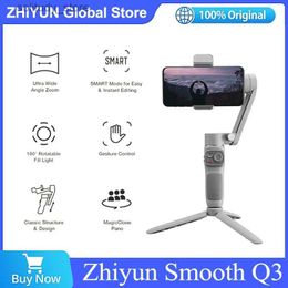 Stabilisatoren Zhiyun Smooth Q3 3-Axis smartphone Universele Joint Stabilizer voor Android-telefoons Samsung iPhone 14 Pro Max 13 12 11 Q240319