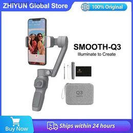 Stabilisateurs Zhiyun Smooth Q3 Stabilisateur de cardan pour smartphone à 3 axes pour iPhone 14 13 12 11 Pro X 8 Plus 7 Android Samsung Q231116