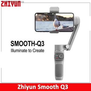 Stabilisateurs ZHIYUN SMOOTH Q3 Smartphone cardan 3 axes téléphone cardans stabilisateur Portable pour iPhone 14 pro max // Q231116