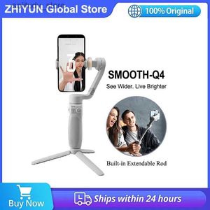 Stabilisateurs Zhiyun Smooth Q4 Stabilisateur de smartphone à 3 axes adapté à l'iPhone 14 13 12 Samsung avec levier extensible intégré Q240319